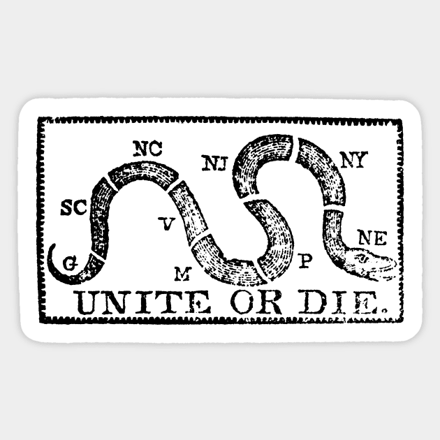 1774 Unite or Die Sticker by historicimage